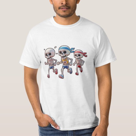 T-shirt “3D Cartoon Skeleton Race • Funny Running Skeleton (Devant)