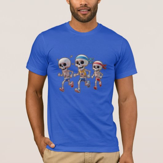 T-shirt “3D Cartoon Skeleton Race • Funny Running Skeleton (Devant)