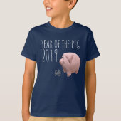 T-shirt 3D Funny Pig chinois Nouvel An 2019 Garçon Tee (Devant)