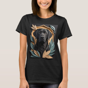 T-shirt 3D Paper Art Black Labrador Design