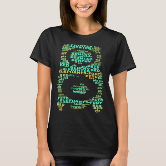 T-shirt 3D Printer hot end word cloud  1 (Devant)