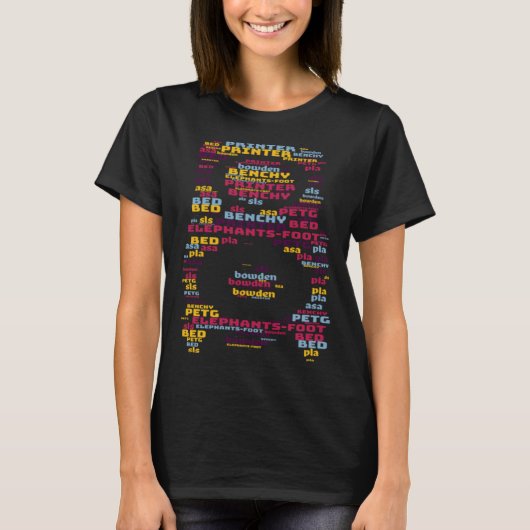 T-shirt 3D Printer hot end word cloud 3 (Devant)