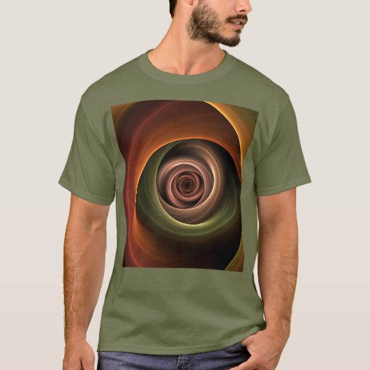 T-shirt 3D Spirale Abstraite couleurs chaudes Art fractal (Devant)