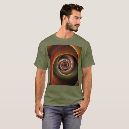 T-shirt 3D Spirale Abstraite couleurs chaudes Art fractal (Devant entier)
