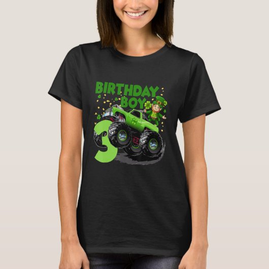 T-shirt 3e année Anniversaire Garçon Monster Camion St Pat (Devant)