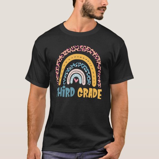 T-shirt 3e année Boho Rainbow Student Teacher Retour (Devant)