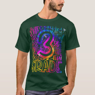 T-shirt 3e année de typographie Enseignant Tie Dye Retour