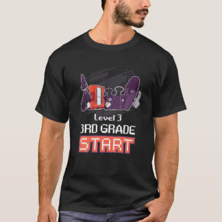 T-shirt 3E Année Début Jouer Jeu Niveau 3 Pour Les Enfants