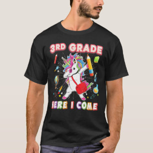 T-shirt 3e Année Je Viens Dabbing Unicorn Retour À Scho