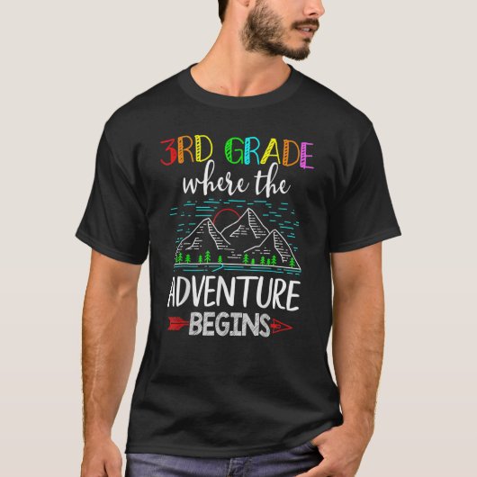 T-shirt 3e année où l'aventure commence enseignant (Devant)