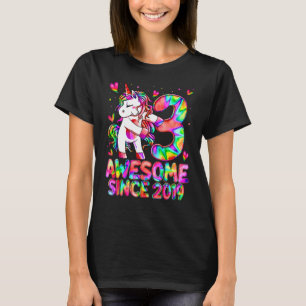 T-shirt 3e anniversaire Colorful Tie Dye 3 ans Unicorn G