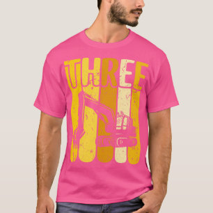 T-shirt 3e anniversaire Construction Camion Garçons Excava