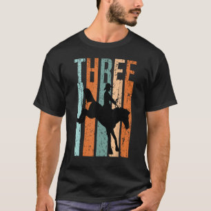 T-shirt 3e anniversaire Enfants Rétro Rodéo Amateurs de ch