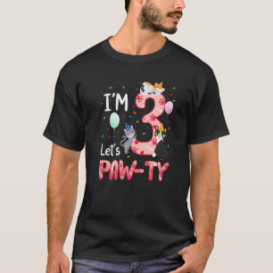 T-shirt 3e anniversaire Fille Chat Chaton 3 Ans Bday Par