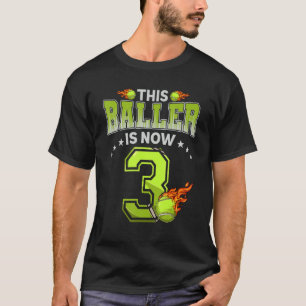 T-shirt 3e anniversaire Garçons Joueur de tennis 3 ans Enf