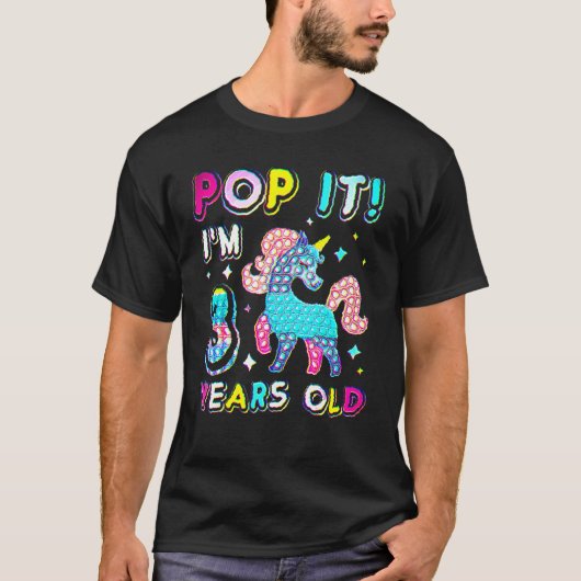 T-shirt 3e anniversaire Jouet Fidget Pop It Anniversaire F (Devant)