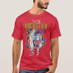 T-shirt 3e anniversaire L'anniversaire Boys Rockstar Guita