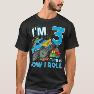 T-shirt 3e anniversaire Monster Truck Party Don 3 an B