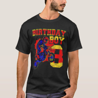 T-shirt 3E Anniversaire Motocross Dirt Bike 3 Ans Vinta