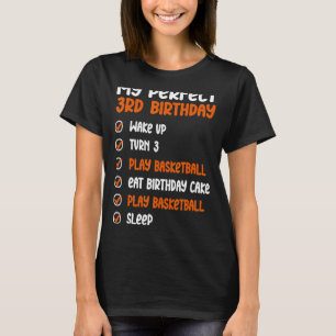 T-shirt 3e anniversaire parfait Joueur de basket 3 ans