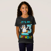 T-Shirt 3e anniversaire Penguin Anniversaire 3 ans (Devant entier)