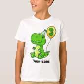 T-shirt 3e anniversaire T-Rex Balloon (Devant)