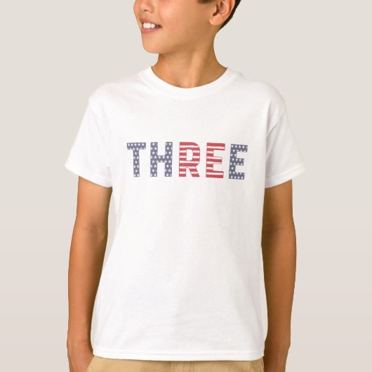 T-shirt 3e anniversaire tenue de fête pour 4 juillet barbe (Devant)