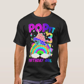 T-shirt 3e anniversaire Unicorn Fidget Pop It Birthday Gir