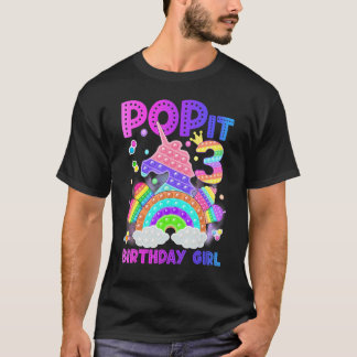 T-shirt 3e anniversaire Unicorn Fidget Pop It Birthday Gir