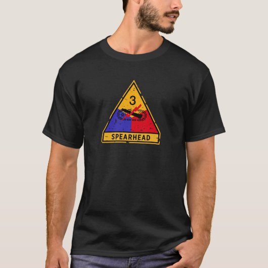 T-shirt 3e division blindée - " Grunge " de l'armée améric (Devant)