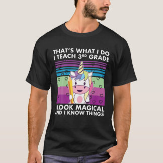T-shirt 3E Grade Unicorn Cute Magique Troisième Grade Ense