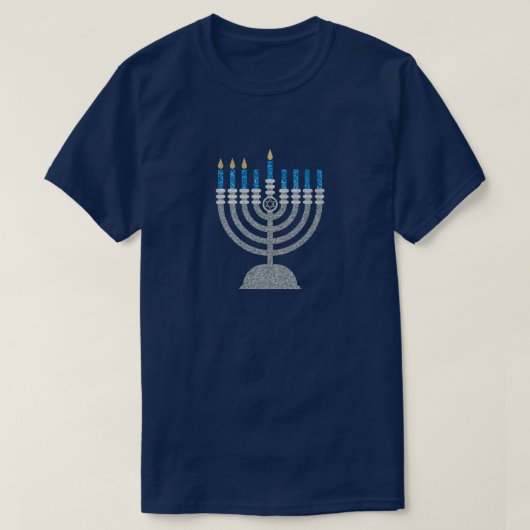 T-shirt 3e nuit de Parties scintillant Hanoukka (Design devant)