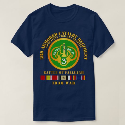 T-shirt 3e RCA avec Iraq Svc Fallujah V1 (Design devant)