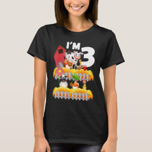 T-shirt 3ème anniversaire Je suis 3 ans Toddler Theme Farm