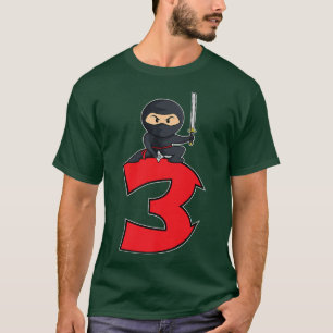 T-shirt 3ème anniversaire Ninja Samurai Karate Taekwondo 