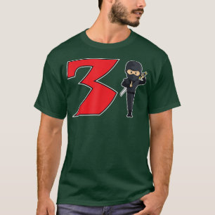 T-shirt 3ème anniversaire Ninja Samurai Karate Taekwondo 