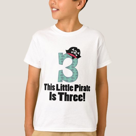 T-shirt 3ème pirate mignon d'anniversaire (Devant)