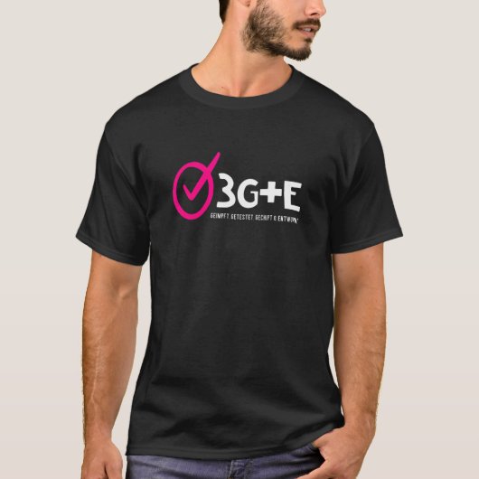 T-shirt 3g+e Chiponné et agité vacciné testé (Devant)