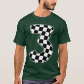 T-shirt 3rd Birthday Checkered Number 3 Car Racing Flag re (Devant)