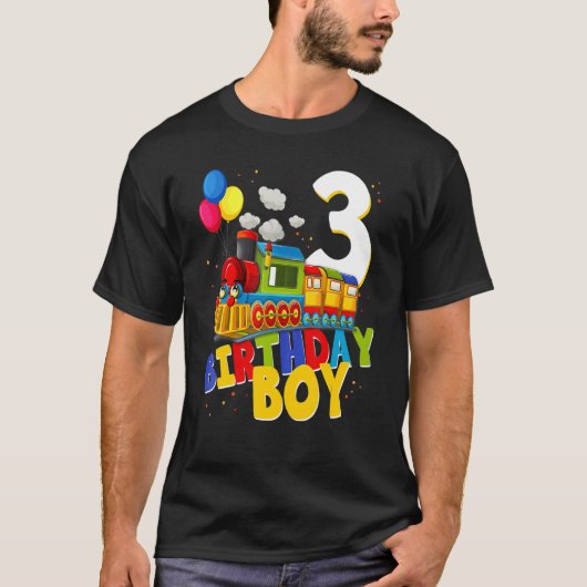 T-shirt 3rd Birthday Train Boys Girls 3 Years Old I'm Thre (Devant)