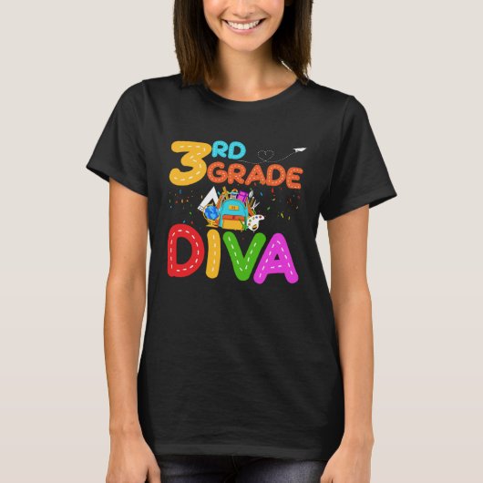 T-shirt 3rd Grade Diva First Day of School (Devant)