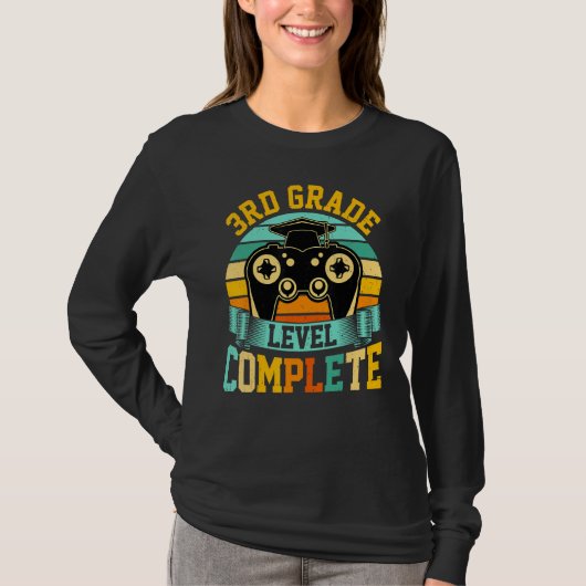 T-shirt 3rd Grade Level Complete  Video Gaming Gamer Gradu (Devant)