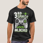 T-shirt 3rd Grade Level Unlocked Video Game Back To School (Devant)