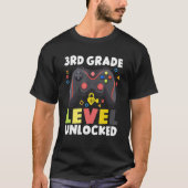 T-shirt 3rd Grade Level Unlocked Video Game Back To School (Devant)