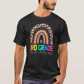 T-shirt 3rd grade rainbow leopard teacher team third grade (Devant)