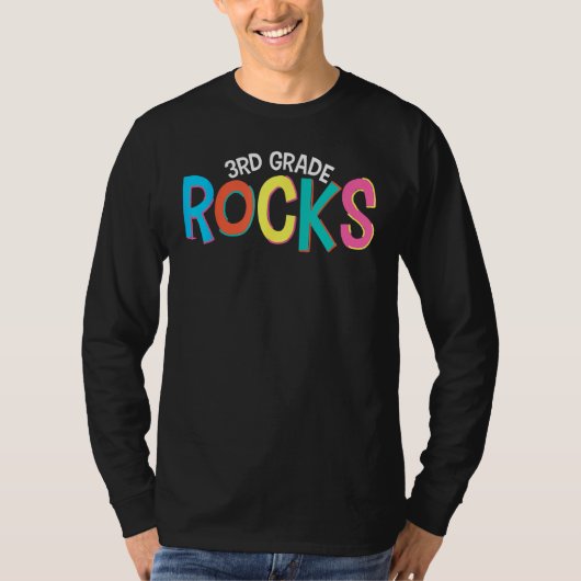 T-shirt 3rd Third Grade Rocks Back To School Teacher Stude (Devant)