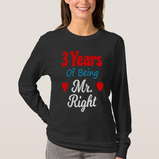 T-shirt 3rd Wedding Anniversary for Men Him Mr Right Husba (Devant)