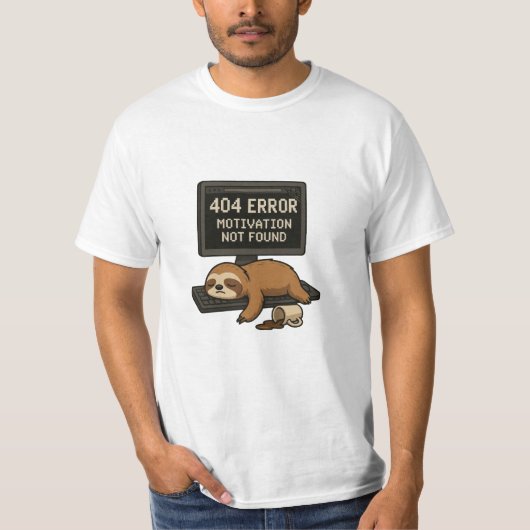 T-shirt 404 Erreur Sloth Funny (Devant)