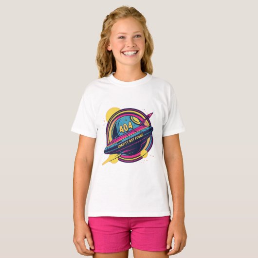 T-shirt 404 Gravité introuvable - Art Spop Rétro (Devant entier)