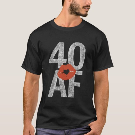 T-shirt 40 Af 40Th He Lèvres Quarante Af (Devant)